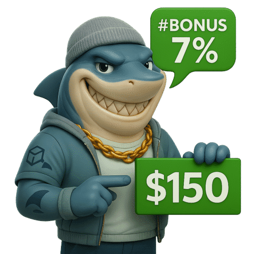 Buy $SHARK for 150$ (You recieve 162,000 $SHARK)